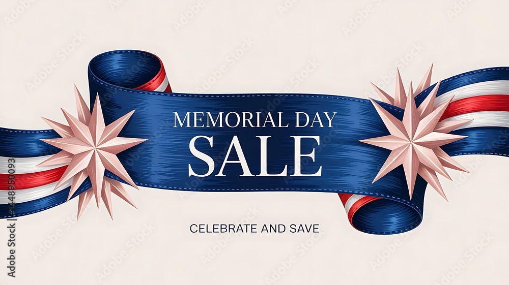 Poster memorial day sale website banner header template created with generative ai