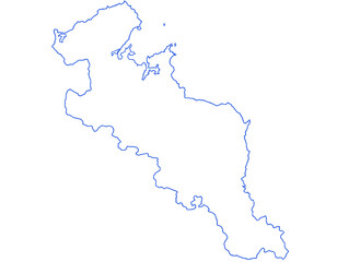 Fototapeta premium 京都府 地図 白 イラスト