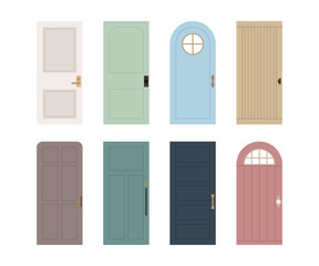 Cute modern farmhouse doors Flat Illustration