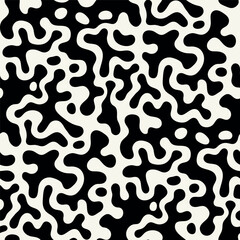 Vector seamless pattern. Free form organic shapes. Stylish structure of natural spots. Hand drawn abstract background. Can be used as swatch in Illustrator. Monochrome spotty print.