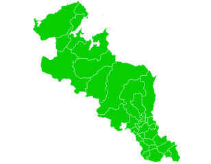 Fototapeta premium 京都府 地図 グリーン イラスト