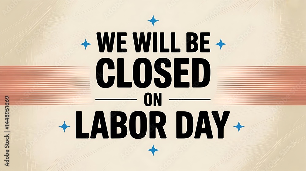 Fototapete we will be closed on labor day used for website header template banner created with generative ai