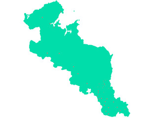 京都府　地図　グリーン　斑点　イラスト