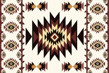 Native pattern american tribal indian ornament pattern geometric ethnic textile pattern navajo mexican fabric seamless Vector decoration fashion