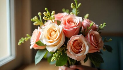 Obraz premium Elegant Rose Bouquet in Soft Light