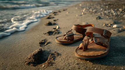 Obraz premium Sandals on beach