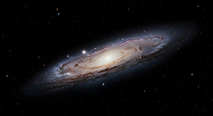 Obraz premium Stunning Spiral Galaxy with Bright Center in Dark Space Background