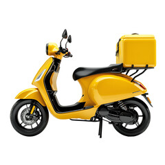 Yellow Delivery Scooter Food Delivery Service Transportation Vehicle