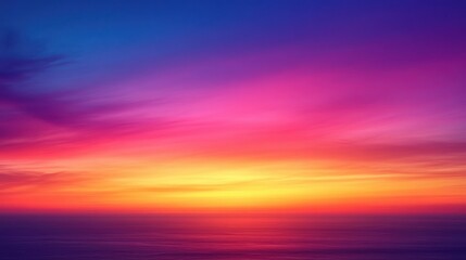Colorful Sunset Over Ocean Horizon