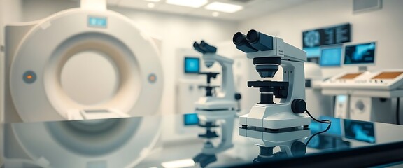 microscope and some other equipment in a room