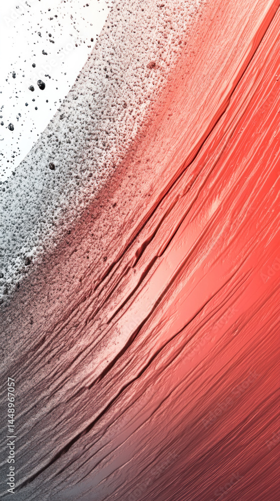 Poster the image is a close up of a red and white line that is blurry. the red line is the main focus of th