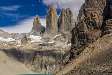 Torres del Paine national park mountain hike in Patagonia, Chile landscape