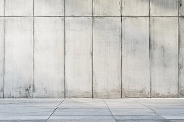 Minimalist concrete wall and tile floor creating a neutral and spacious background