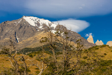 Torres del Paine national park mountain hike in Patagonia, Chile landscape