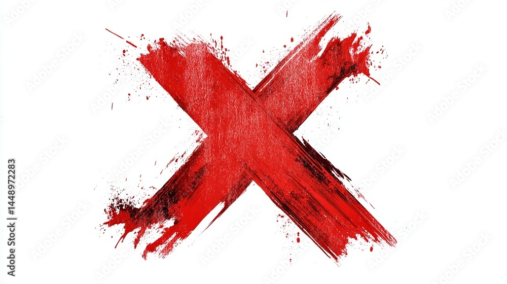 Poster abstract red cross brush strokes grunge texture background design element high resolution digital pa