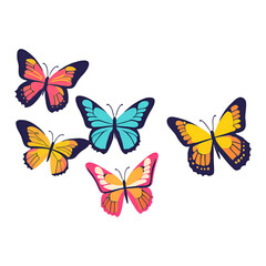 Obraz premium set of colorful butterflies