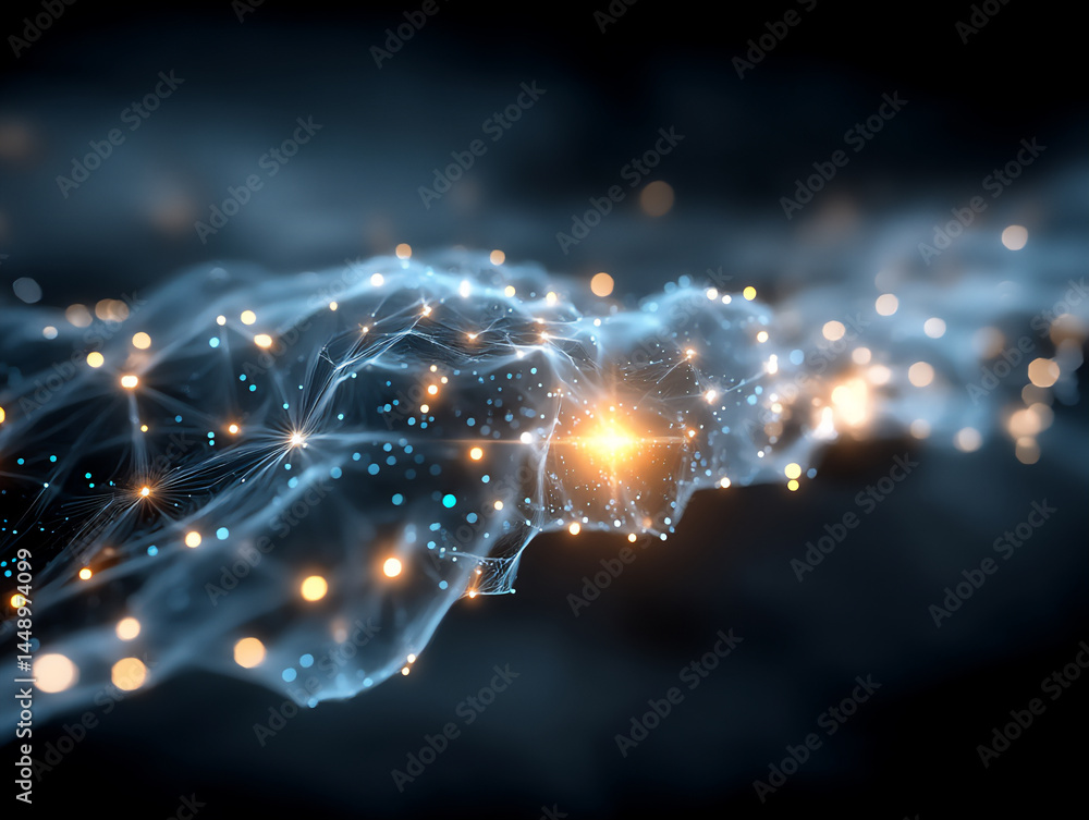 Poster ai brain interface human connection data flow