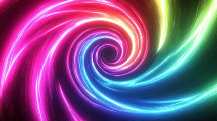 Vibrant Swirl of Neon Colors Creates a Hypnotic Abstract Background