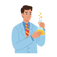 Friendly scientist conducting a study in a laboratory setting