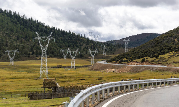 Green energy sources transmission tower