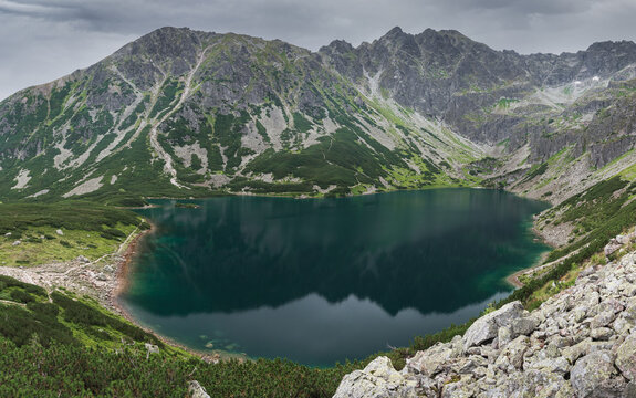 Lake surrounded by mountains
