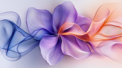 Abstract floral design, soft colors, flowing lines,  background