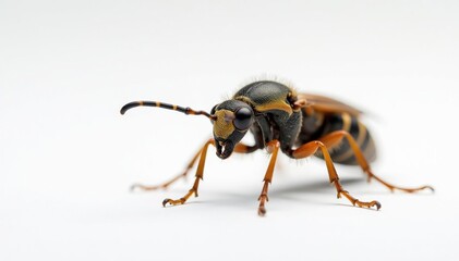 Close-up of a single insect on stark white background, fauna, entomology, pure