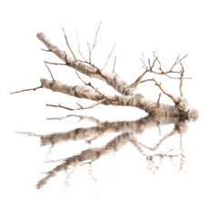 Fototapeta premium Abstract Birch Branch Reflection Nature's Fractal Art