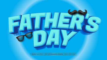 Father's day 3d text effect with fully editable