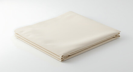 Plain cotton tote bag folded neatly on white background, reusable and eco-conscious lifestyle symbol