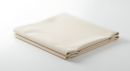 Plain cotton tote bag folded neatly on white background, reusable and eco-conscious lifestyle symbol