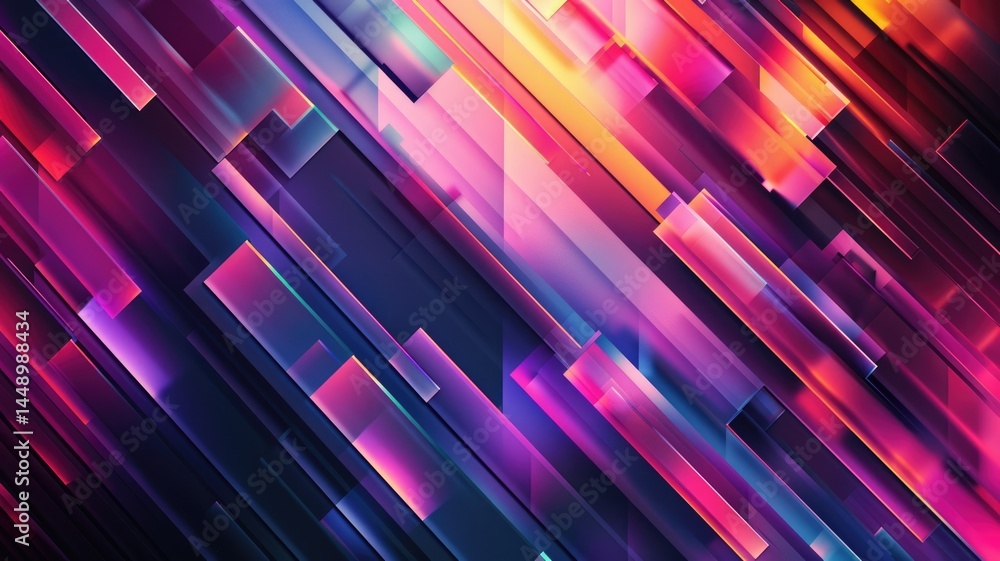 Poster this vibrant abstract background features colorful geometric lines and shapes, perfect for modern we