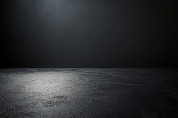 Abstract dark grunge wall and floor background with texture and spotlight