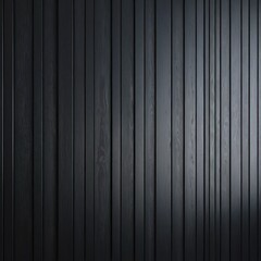 Isometric view of black wooden vertical panel wall