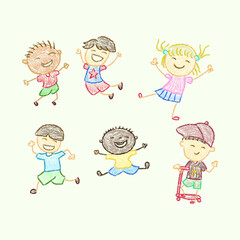set of children illustration