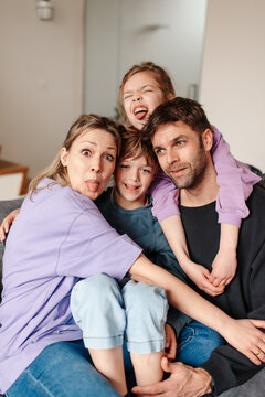 Playful family portrait
