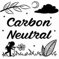 Carbon Neutral Concept With Child Silhouette And Environmental Elements