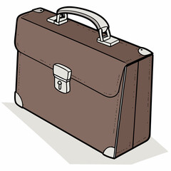 Classic Brown Briefcase Vector Illustration Professional Business Style Isolated Image