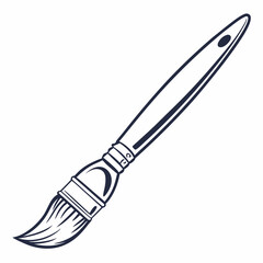 Monochrome Illustration Of A Paintbrush Tool For Painting And Artistic Designs