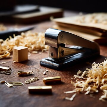 stapler and paper
