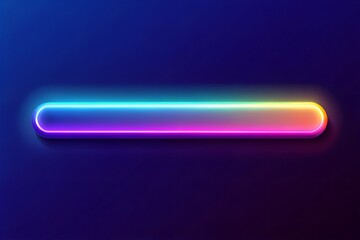 Fototapeta premium Rainbow neon light progress bar on dark background futuristic glow