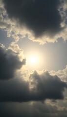 sun is shining through the clouds in the sky