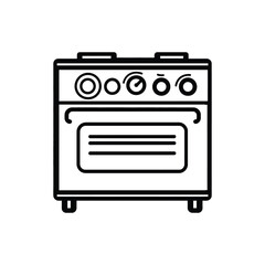 Fototapeta premium Modern Black Oven Icon on Transparent Background