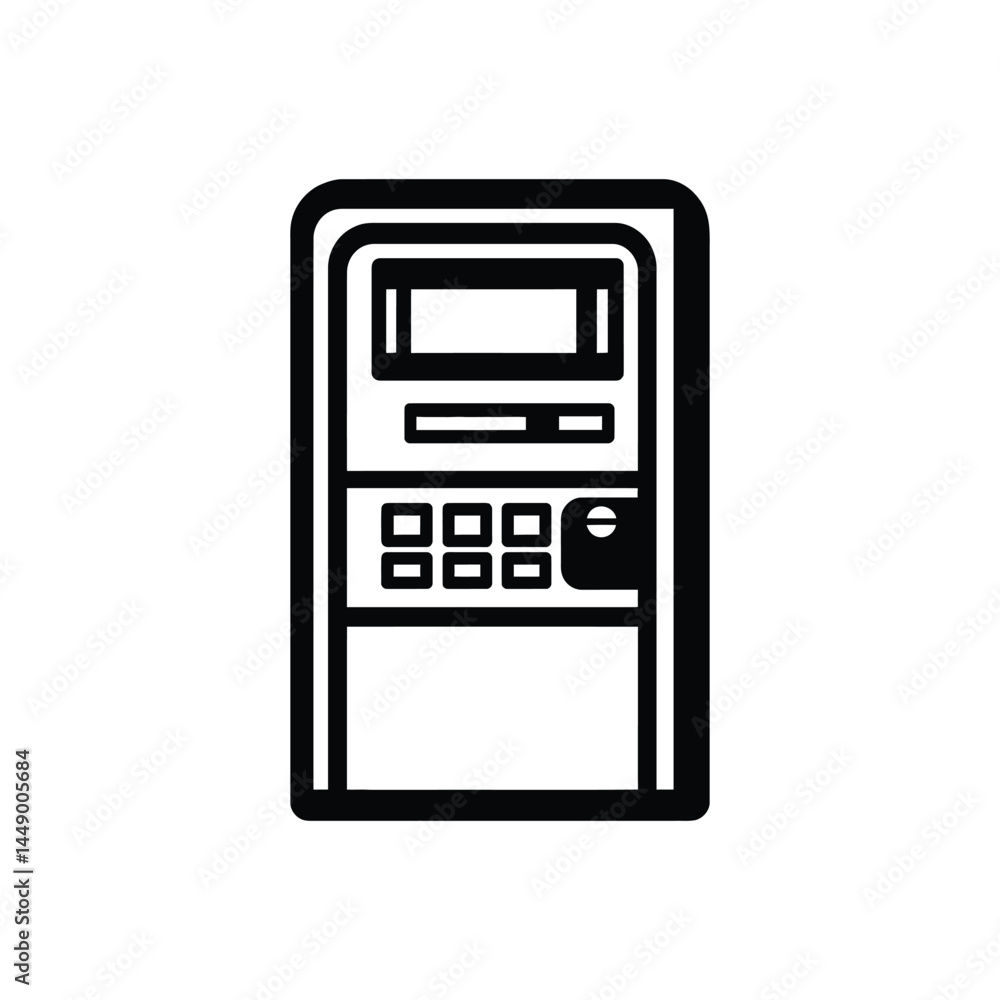 Poster modern minimalist design black bordered electronic meter with display on transparent
