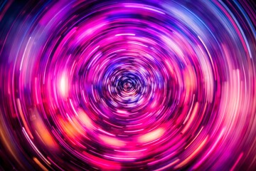 Obraz premium Vortex of purple pink neon light swirling in abstract