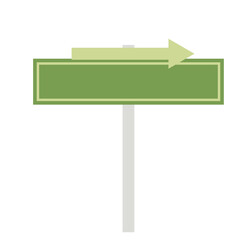 Sign Board Arrow on Road Vector