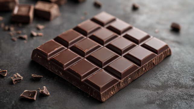 Packaging design of a chocolate bar, presented in a mockup format for product display