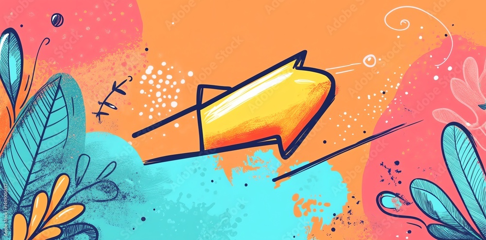 Poster abstract arrow design colorful background