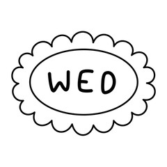 the word wed with flower, wednesday