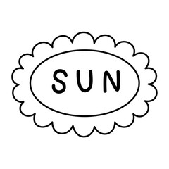 the word sun with flower, sunday